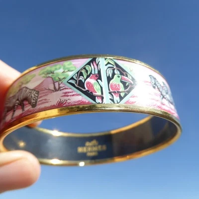 HERMOSA PULSERA NUEVA HERMES TUCANS TROPIQUES CEBRA HWD ESMALTE ROSA TALLA 70 Foto 1 de 4