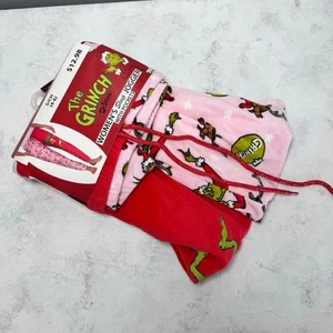 NWT Christmas Grinch Pajama Jogger Set S Red Pink Velour - Picture 1 of 2