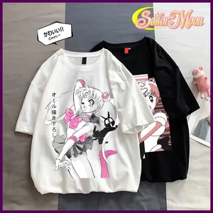 Camiseta Sailor Moon Adulto Verano Algodón Manga Corta Anime Tsukino Usagi Moda - Imagen 1 de 40