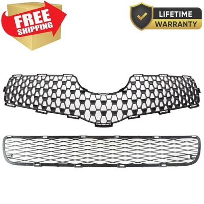 For 2007-2008 Bumper Face Bar Grilles Front Lower Toyota Yaris Plastic Set of 2 Foto 1 de 4
