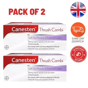 2x Canesten 500mg Soft Gel und externe Creme Soor Kombi 2% Creme Portofrei - Bild 1 von 3