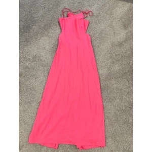 Zara Maxi Dress Hot Pink Cut Out Backless Summer Party Dress XL - Picture 1 of 4