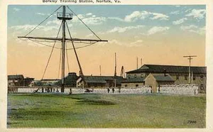 1922 Norfolk VA Berkley Training Center Marina de los Estados Unidos postal de los marineros - Imagen 1 de 1