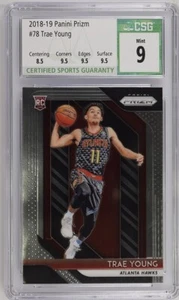 2018-19 Panini Prizm Trae Young RC #78 Hawks CGC 9 w/Subgrades! - Picture 1 of 2