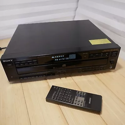SONY CDP-C625 5-Disc CD Compact Disc Player & Remote DSP 18-BIT DAC 1992 JAPAN - Image 1 of 4
