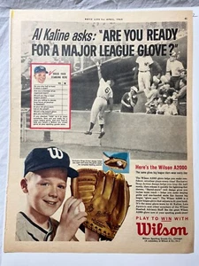 Al Kaline pregunta ¿Estás listo para un guante Wilson de Grandes Ligas? Anuncio 1962 - Imagen 1 de 2