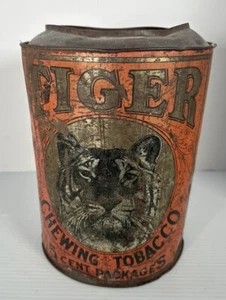Camiseta deportiva Bright Tiger Chewing Tobacco lata redonda 48 paquetes de 5 centavos P Lorillard Co. - Imagen 1 de 11