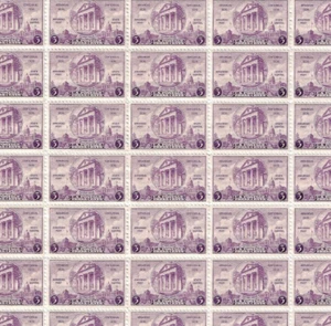#782 Arkansas Centennial 3 cent Full Mint Sheet of 50 stamps MNH OG - Picture 1 of 1