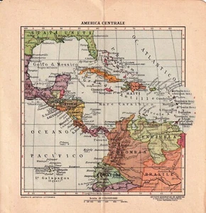 America centrale - cartina de agostini 16,5 x 15,5 cm - Picture 1 of 1