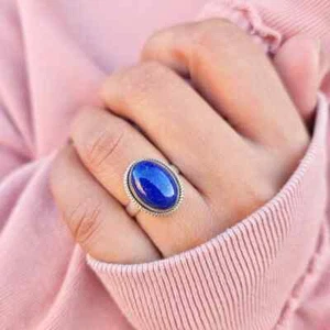 Lapis Lazuli 925 Sterling silver Band &Statement Ring Handmade Ring All Size - Picture 1 of 12