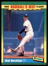 1988 Fleer Baseball's Best Sluggers vs Pitchers Orel Hershiser Los Angeles