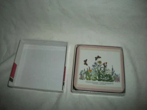 Vintage box of six Pimpernel floral coasters made in England, new condition - Picture 1 of 6