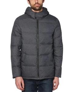 Original Penguin Slim Fit Water Resistant Puffer Jacket, Charcoal Heather, S - Picture 1 of 4