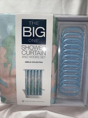The BIG One Cortina de Ducha y Ganchos Colección Amelia 70” H x 72” W Foto 1 de 4