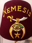 Vintage Masonic Shriners Traditional Fez Wool Hat  With Clear Display Carry Case