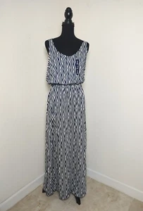 GAP DAMEN MAXIKLEID ARGYLE DRUCK MARINEBLAU WEISS GRÖSSE M KLEID NEU MIT ETIKETT B2 - Bild 1 von 7