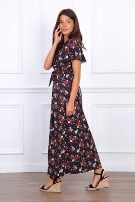Robe longue fendue fleurie S/M - Photo 1/3