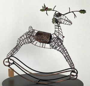 Neu mit Etikett, Pier 1 Import, bronzefarben, Draht Schaukel Rentier - Bild 1 von 11