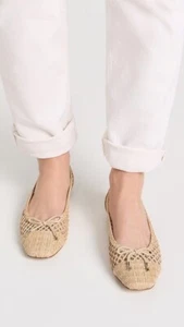 Sam Edelman MAY BALLET FLAT Size 7 Dark Natural Weave Wicker Beige - Picture 1 of 12