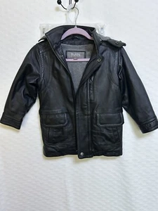 Wilsons Leather Kids Black Lether Jacket Lined Zipper Small - Picture 1 of 16