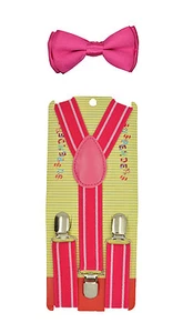 CUTE Baby Toddler Kids Children Boys Girls Stripe Elastic Suspender& Bow Tie Set - Picture 1 of 79