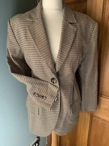 Zara Woman Black / Brown Houndstooth Jacket Size S - Picture 1 of 15