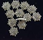 Dazzling Flower Flatback Buttons - 10x for Crafts Weddings Bouquets