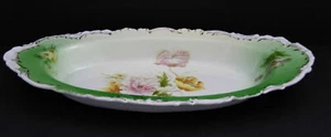 Antique PT Germany Relish Celery Dish Hand Painted California Rose Flower - Imagen 1 de 4