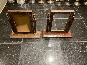 Rare VTG Art Deco Ornate Wooden Picture Frames Swivel Swinging Tilt Mini - Picture 1 of 22