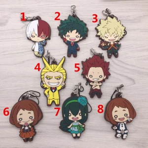 Anime Boku no Hero Academia BAKUGO TODOROKI rubber Keychain Key Ring straps - Picture 1 of 18