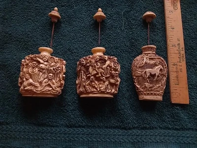 Botella de opio china 3D vintage tallada en resina con tapa y cuchara Foto 1 de 4