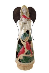 Cracker Barrel 16" Ceramic Corded Angel Light Season Peace Cardinal Metal Wings - Picture 1 of 10