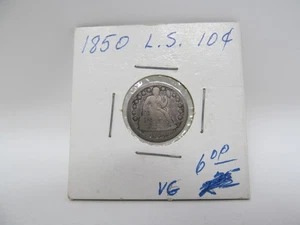 Moneda de 10 centavos libertad sentada 1850 - Imagen 1 de 4