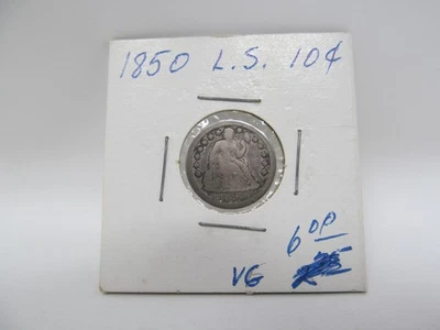 1850 Seated Liberty 10-cent dime coin - Image 1 of 4