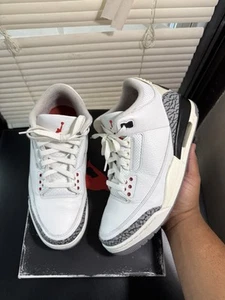 Jordan 3 Retro Mid White Cement Reimagined Size 9.5 Good Condition - Picture 1 of 19