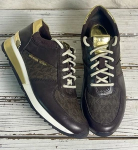 Sneaker in pelle con monogramma logo Michael Kors taglia 6,5 / 36,5 MICHAEL KORS autentiche - Foto 1 di 13