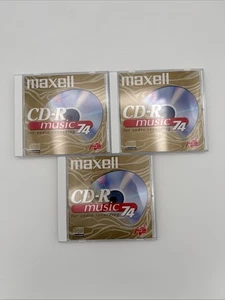 (3) Maxell CD-R Music for audio recording 74min - Single CD - NEW Not Sealed - Picture 1 of 3