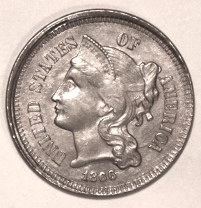 1866 Three Cent Nickel - BU - #C2700 - Picture 1 of 4