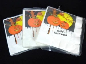 3 PAQUETES Servilletas de Papel de Mucama Fiesta De Colección Halloween Jack O Linternas Búho 16 por Paquete - Imagen 1 de 6