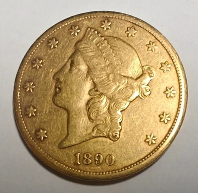 Moneda de oro Liberty Double Eagle 1890-CC Foto 1 de 2
