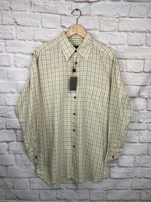 Новый CANALI мужской желтовато-коричневый современный FIT проверить итальянский хлопок платье рубашка размер L 42/16,5 - Изображение 1 из 4