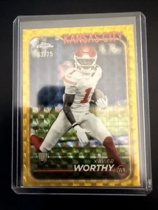 2024 Topps Chrome - Rookies Xavier Worthy #208 Yellow Wave Refractor /75 (RC) - Bild 1 von 2