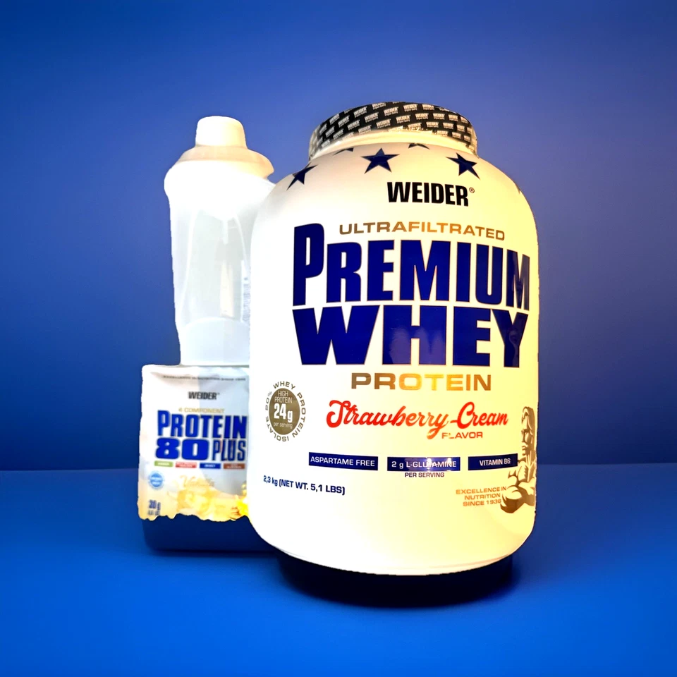 (36,48€/kg)Weider Premium Whey Ultrafiltrated Protein 2300g+Probe+Shaker