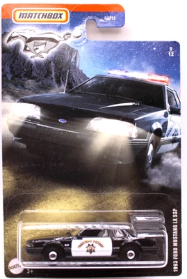 Ford Mustang LX SSP Police Car Matchbox 2019 Highway Patrol 1993 negro/blanco Foto 1 de 4