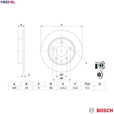 2x BRAKE DISC 0 986 479 E54 FOR2x BRAKE DISC 0 986 479 E54 FOR MAZDA  BKC3-26-25 - Image 1 of 4