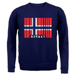 Norway Barcode Flag - Kids Hoodie / Sweater - Norwegian Flags Country Born Love - Picture 1 of 18