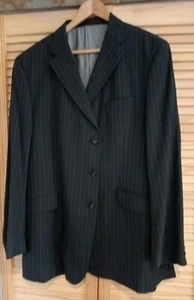 Mens Dark Grey With Blue Pinstripe Marks And Spencer Wool Sartorial Jacket, 44" - Picture 1 of 15