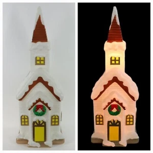 HOLIDAY TIME Christmas Blow Mold 32” Lighted Church Chapel Decoration NEW w/Tags - Picture 1 of 10