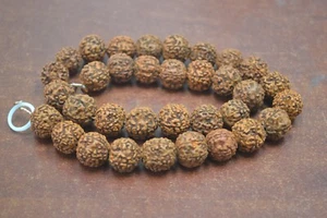 34 PCS RUDRAKSH JAPA MALA BEADING BEADS 12MM #T-2086 - Picture 1 of 1