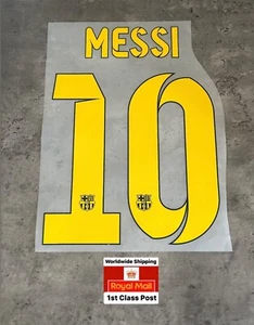 Messi 10 2014-2015 Football Shirt Name And Number Home Player Size Nameset print - Picture 1 of 2